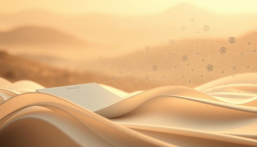 A serene and fluid composition depicting the dynamic interplay of schedules and periodic subscriptions. In the foreground, a graceful calendar with gently undulating lines, its pages flowing like water. Surrounding it, a delicate network of interconnected schedules, their rhythmic patterns echoing the ebb and flow of time. In the background, a muted, abstract landscape, hinting at the larger systems and structures that underpin these cyclical processes. Warm, diffused lighting casts a soft glow, creating a sense of tranquility and balance. The overall image conveys a sense of flexibility, harmony, and the seamless integration of disparate elements, reflecting the essence of the subject matter.