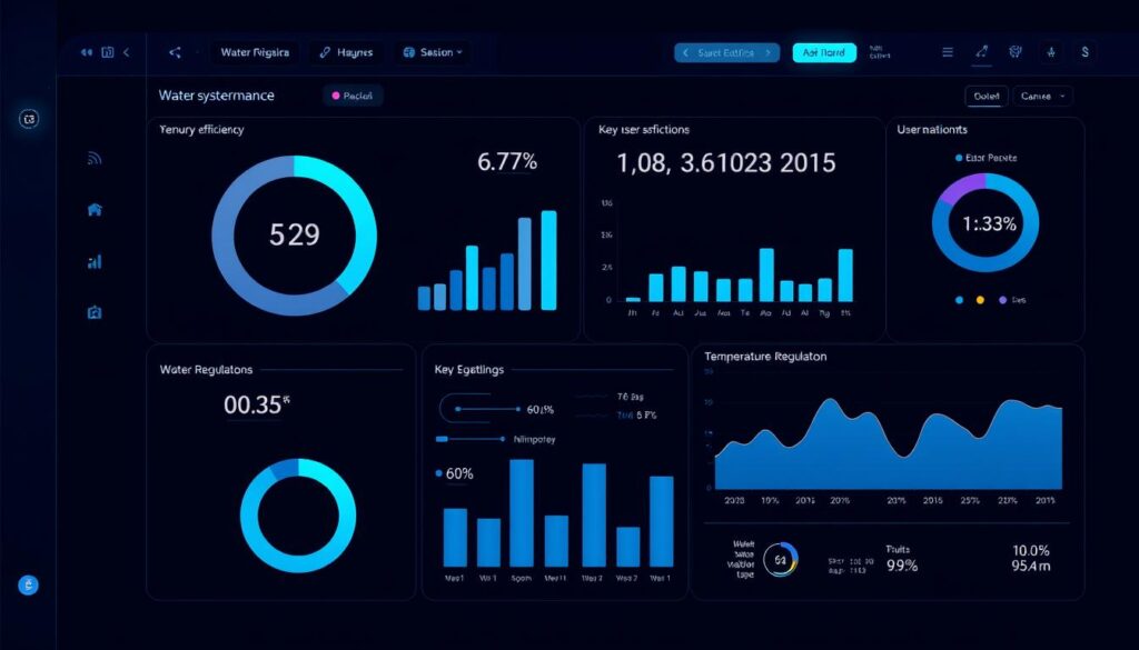 A well-lit, high-resolution image of a stylized data visualization dashboard displaying various performance metrics and user experience indicators for a water-cooling system. The dashboard should have a sleek, minimalist design with clean lines, subtle gradients, and intuitive iconography. The metrics should be presented in an informative yet visually striking manner, highlighting key performance data such as energy efficiency, temperature regulation, and user satisfaction. The overall aesthetic should convey a sense of technological sophistication, emphasizing the advanced capabilities and seamless user experience of the water-cooling solution. A well-lit, high-resolution image of a stylized data visualization dashboard displaying various performance metrics and user experience indicators for a water-cooling system. The dashboard should have a sleek, minimalist design with clean lines, subtle gradients, and intuitive iconography. The metrics should be presented in an informative yet visually striking manner, highlighting key performance data such as energy efficiency, temperature regulation, and user satisfaction. The overall aesthetic should convey a sense of technological sophistication, emphasizing the advanced capabilities and seamless user experience of the water-cooling solution.